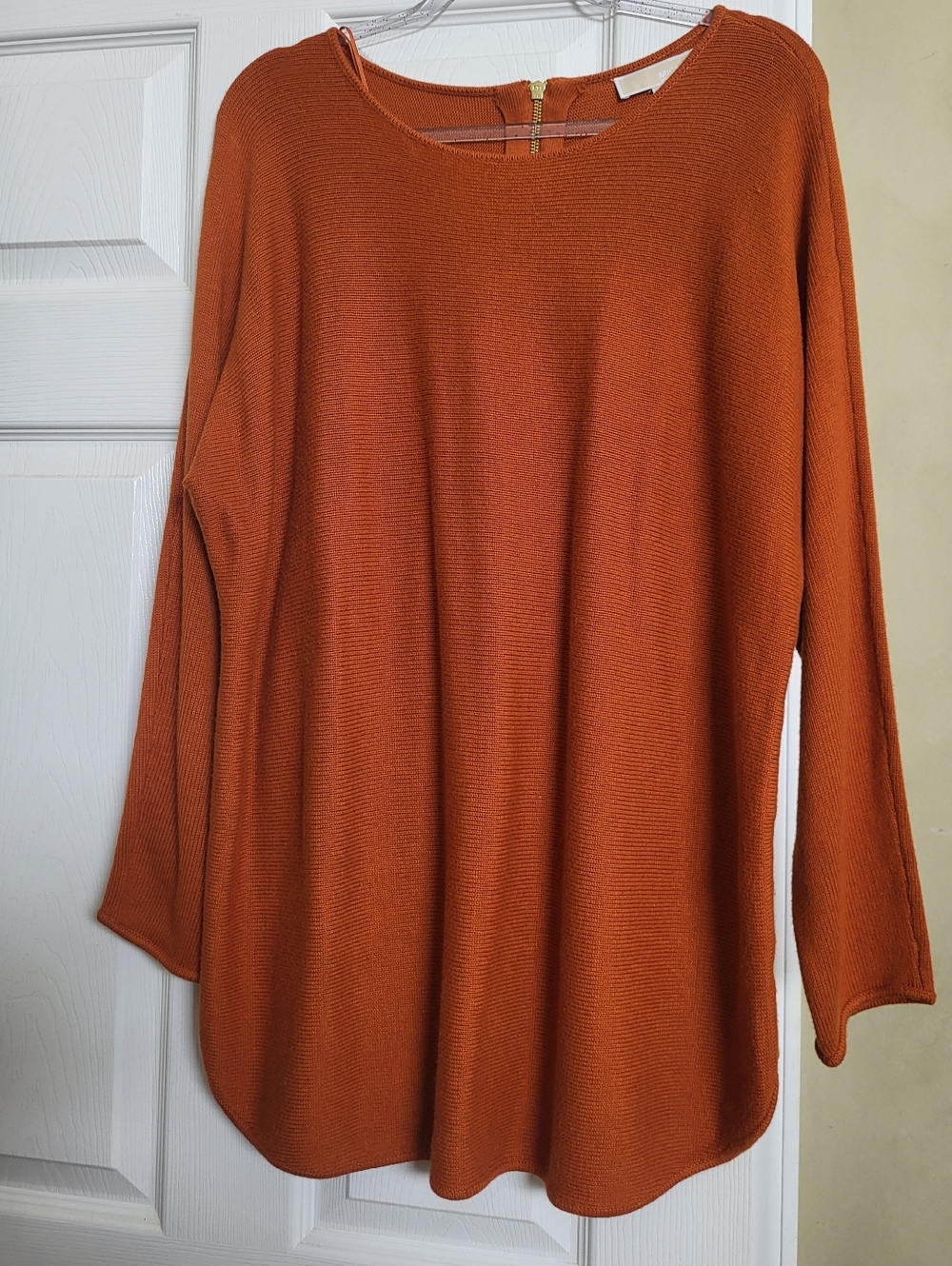 Micheal Kors Rust Orange Knit Tunic Sweater